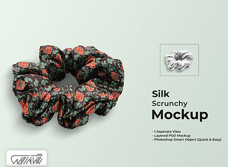 طرح لایه باز موک آپ اسکرانچی ابریشمی - Silk Scrunchy Mockup